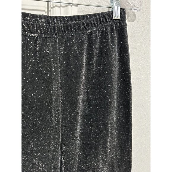 Three Flaggs California Black Metallic Elastic Waist Pants Sz Large - Picture 4 of 9